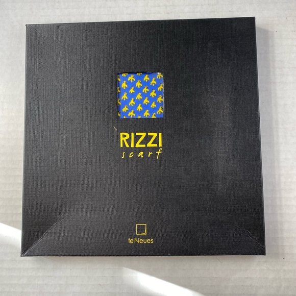 NWOT Vintage 1996 James Rizzi te Neues handmade Bird scarf silk - Picture 3 of 13